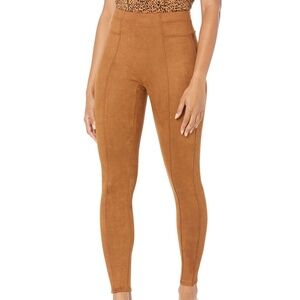NEW Spanx High Waist Faux Suede Leggings Womens SMALL 20322R Rich Caramel Brown